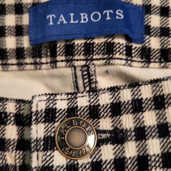 Talbots Gingham, Corduroy high waisted slimming Pant Sz 12 NWT - Picture 7 of 12